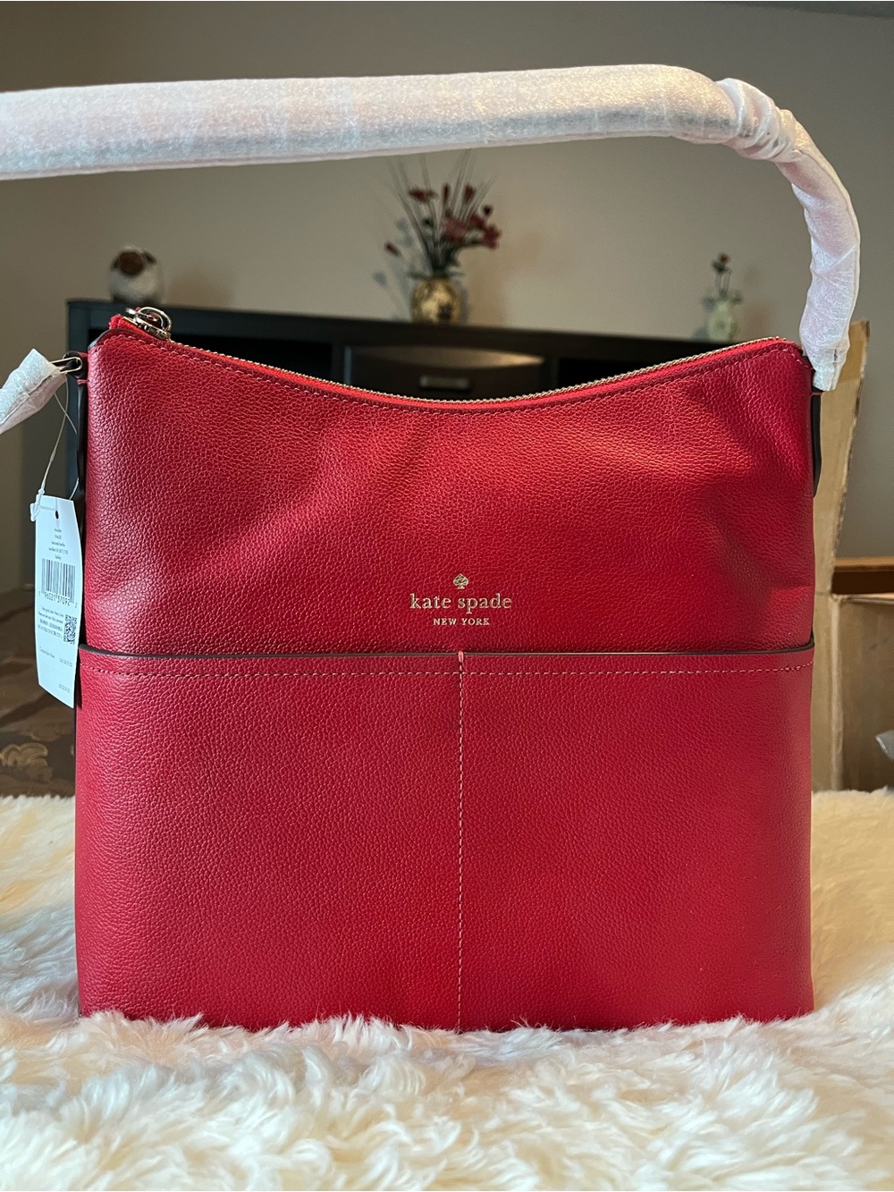 kate spade Red Pebbled Leather Shoulder Bag